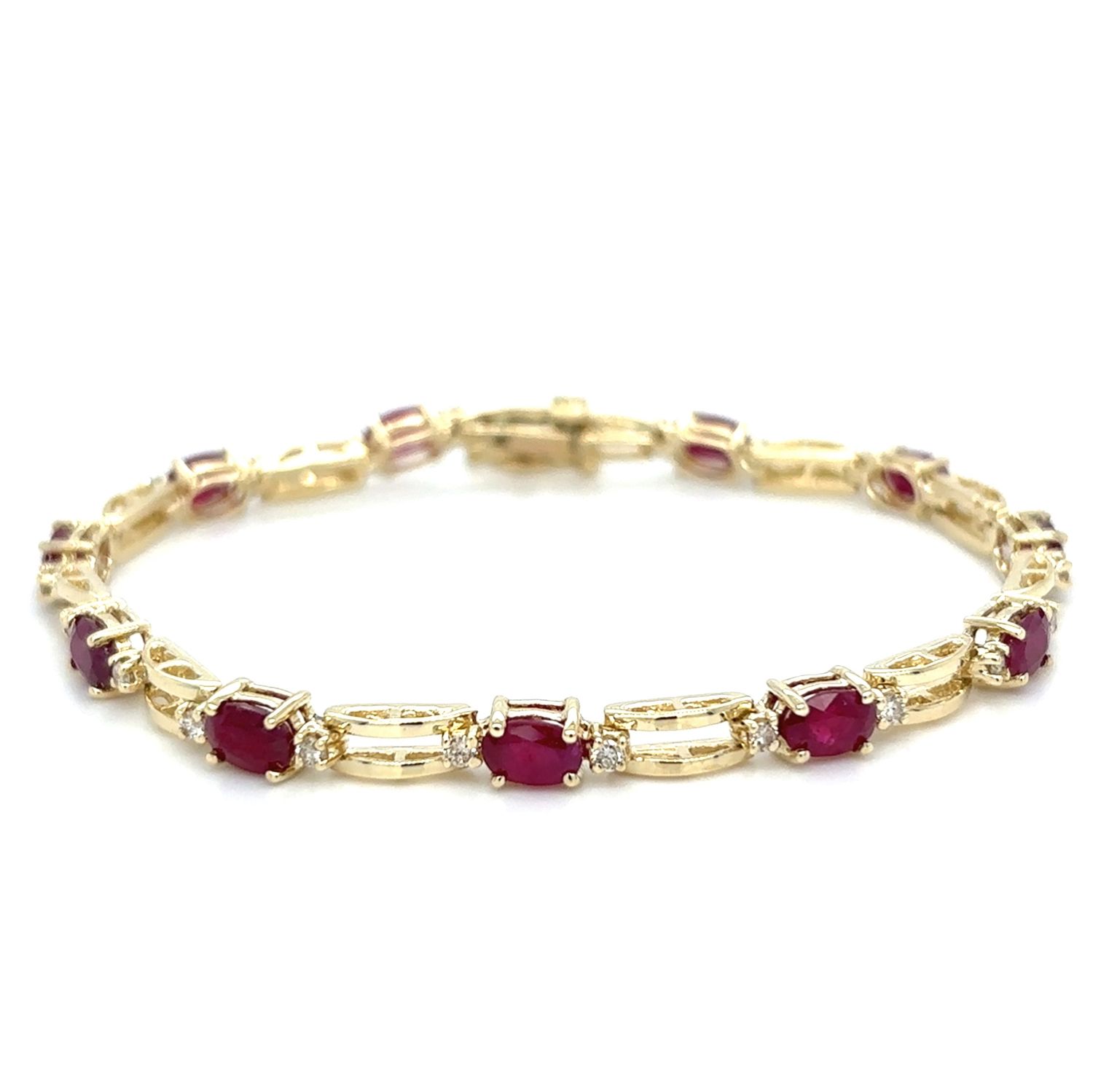 Ruby & Diamond Bracelet in 14k Yellow Gold Ruby & Diamond Bracelet in 14k Yellow Gold