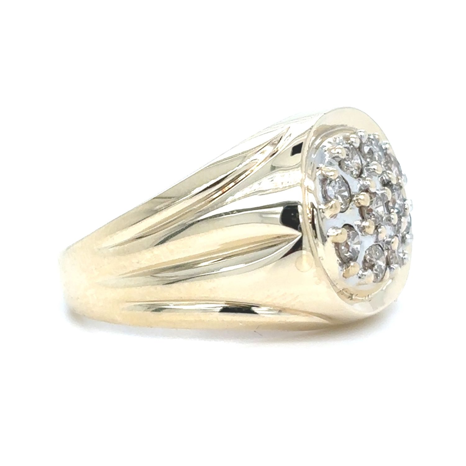 Diamond Oval Cluster Estate Ring in 10k Yellow Gold Diamond Oval Cluster Estate Ring in 10k Yellow Gold