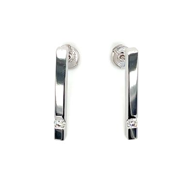 Diamond Sleek Earrings in Silver — 0.22ctw