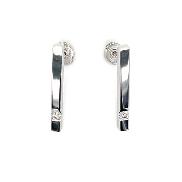 Diamond Sleek Earrings in Silver — 0.22ctw