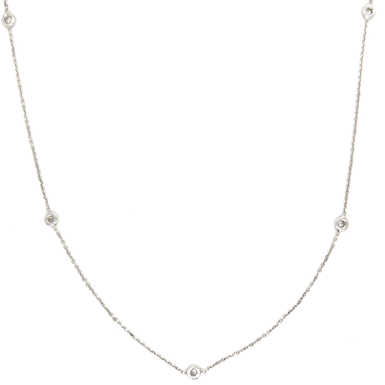 Diamond Station Necklace in 14k White Gold Diamond Station Necklace in 14k White Gold