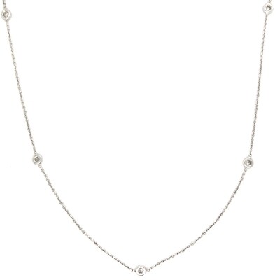 Diamond Station Necklace in 14k White Gold Diamond Station Necklace in 14k White Gold