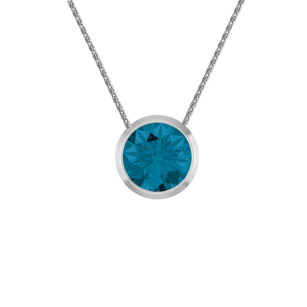 London Blue Topaz Petite Necklace in Silver — 0.50CTW London Blue Topaz Petite Necklace in Silver — 0.50CTW