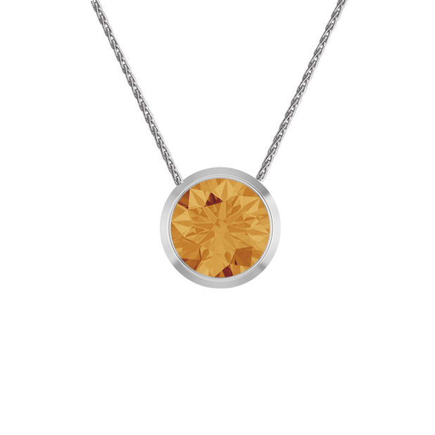 Citrine Petite Necklace in Silver — 0.50CTW Citrine Petite Necklace in Silver — 0.50CTW
