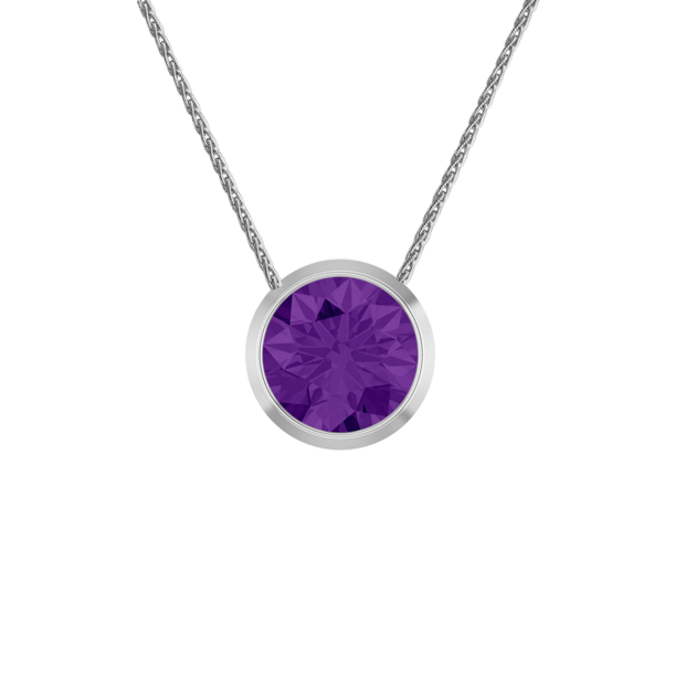 Amethyst Petite Necklace in Silver — 0.50CTW Amethyst Petite Necklace in Silver — 0.50CTW