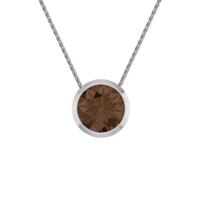 Smoky Quartz Bezel Necklace in Silver Smoky Quartz Bezel Necklace in Silver
