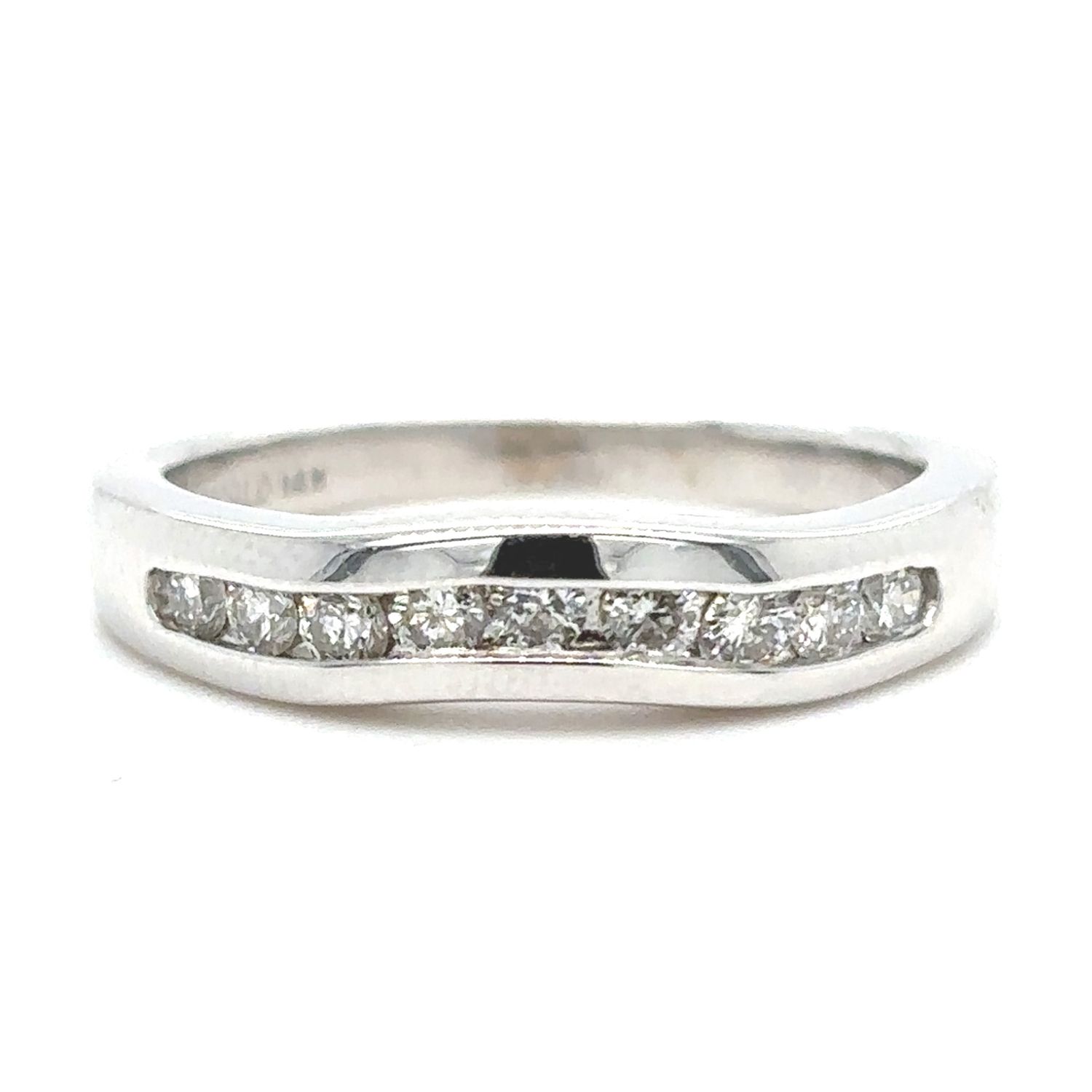 Diamond Curved Band in 14k White Gold