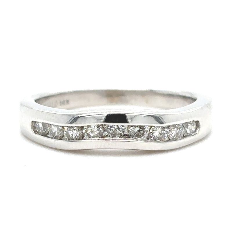 Diamond Curved Band in 14k White Gold