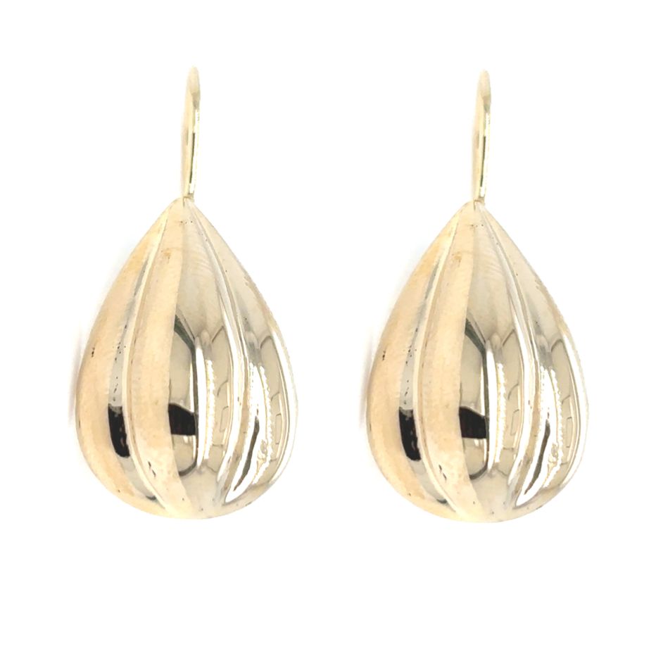 Tear-Shaped Drop Earrings in 14k Yellow Gold