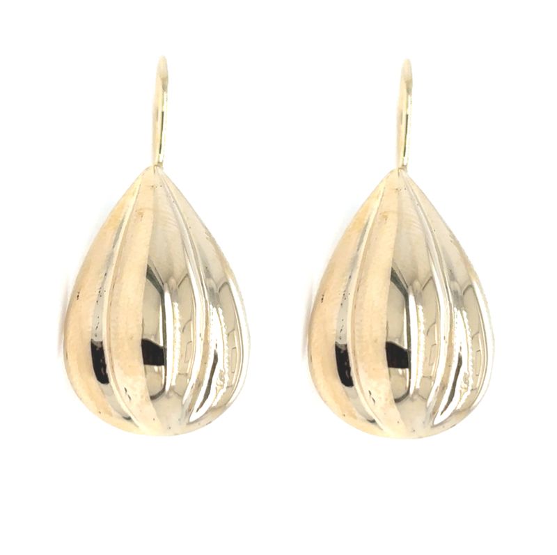 Tear-Shaped Drop Earrings in 14k Yellow Gold
