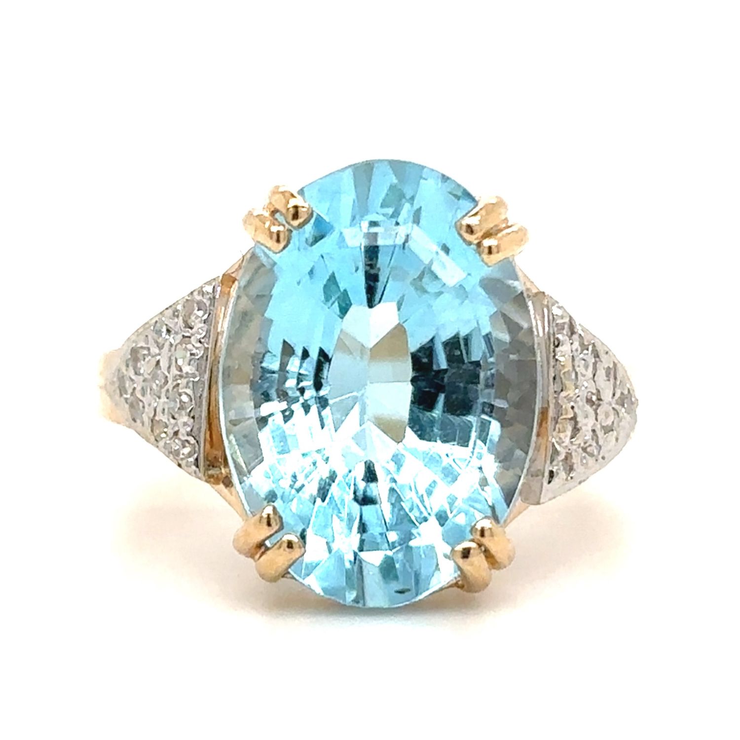 Topaz & Diamond Ring in 14k Yellow Gold