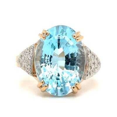 Topaz & Diamond Ring in 14k Yellow Gold