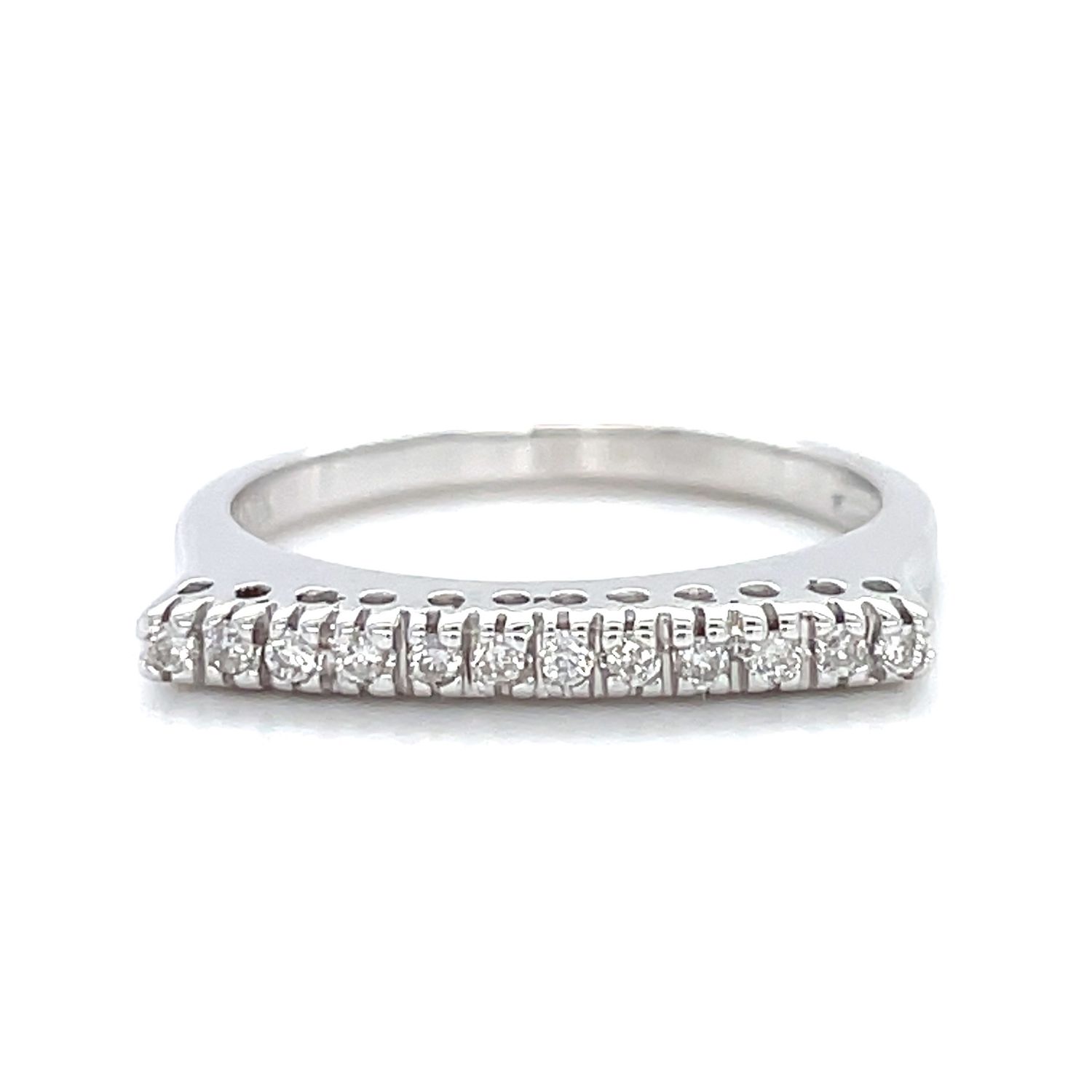 Diamond Bar Ring in 14k White Gold