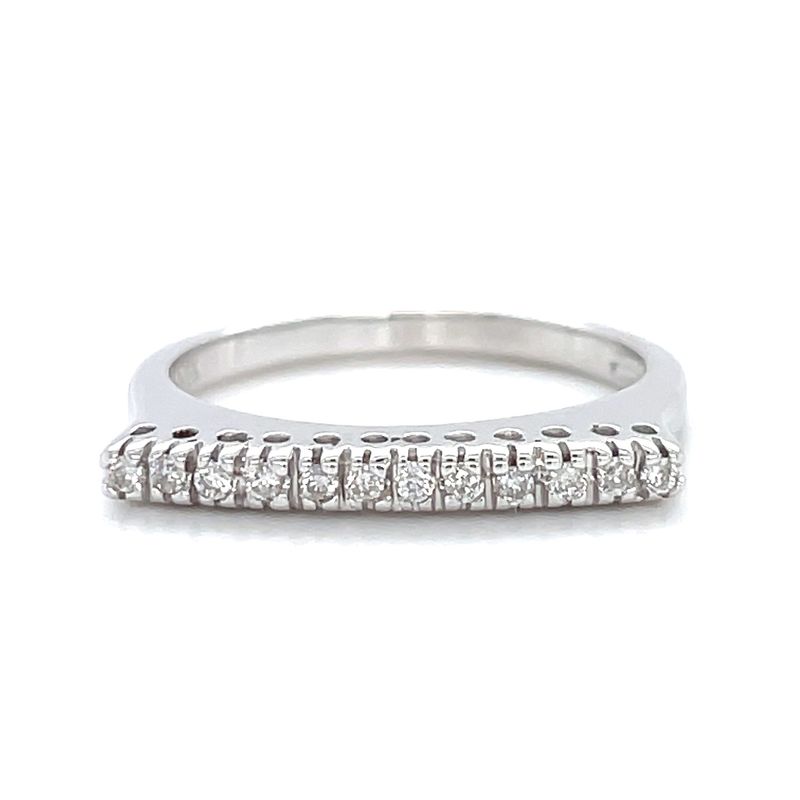 Diamond Bar Ring in 14k White Gold