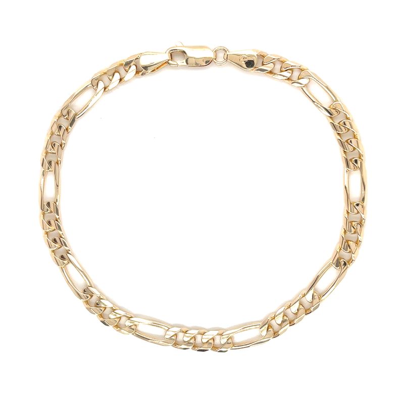 Figaro Link Bracelet in 14k Yellow Gold - 8.5”