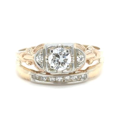 Diamond Estate Ring Set in 14k Yellow Gold — 0.37CTW Diamond Estate Ring Set in 14k Yellow Gold — 0.37CTW