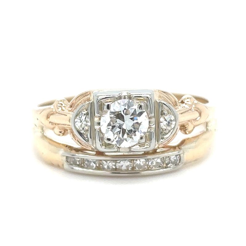 Diamond Estate Ring Set in 14k Yellow Gold — 0.37CTW