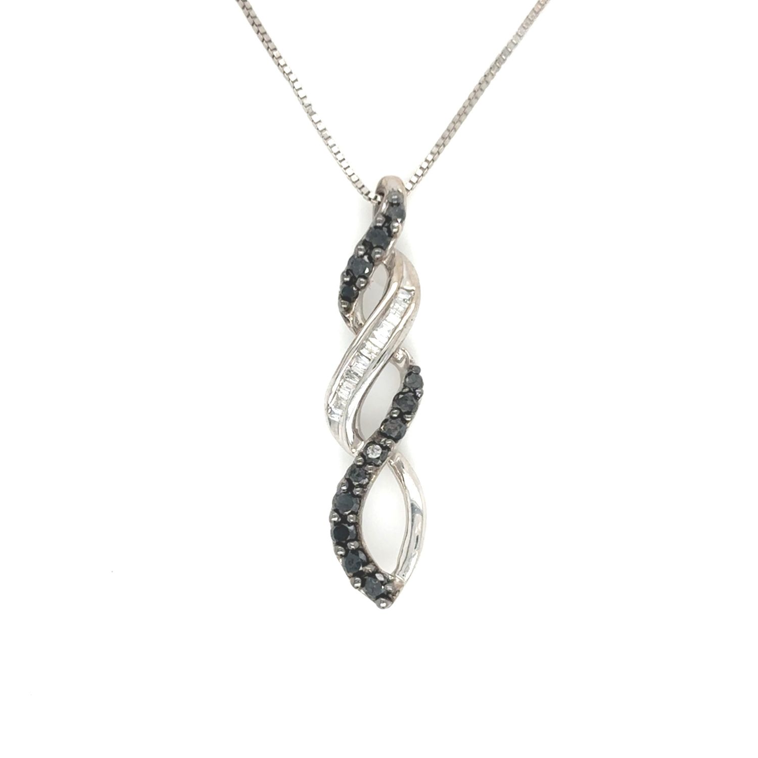 Diamond Freeform Necklace in 10k/14k White Gold