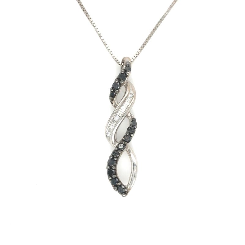 Diamond Freeform Necklace in 10k/14k White Gold