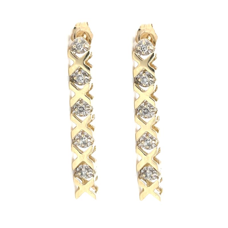 Diamond Hugs & Kisses Earrings in 14k Yellow Gold