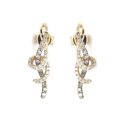 Diamond Freeform Earrings in 14k Yellow Gold Diamond Freeform Earrings in 14k Yellow Gold