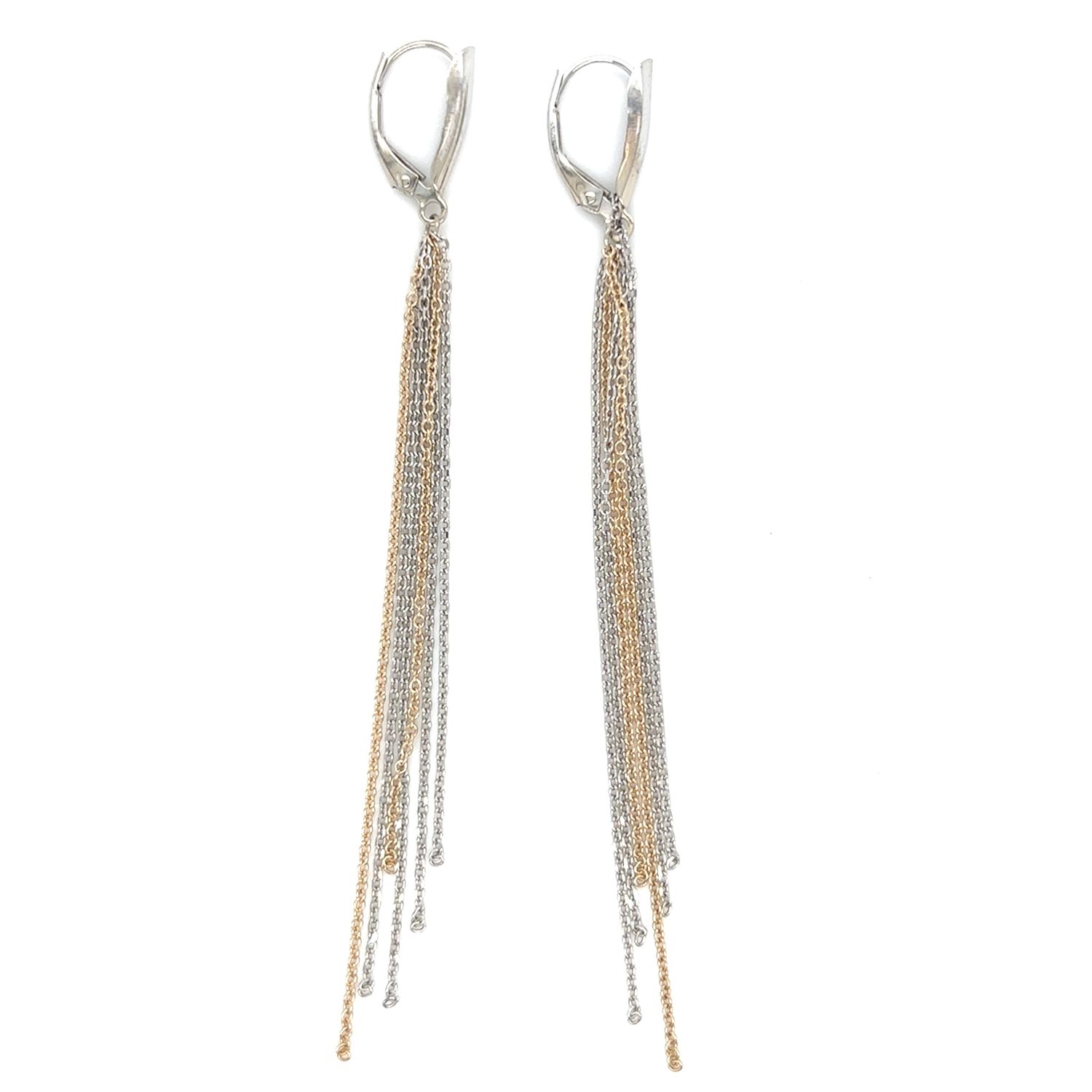 Two-Tone Dangle Earrings in 14k Gold