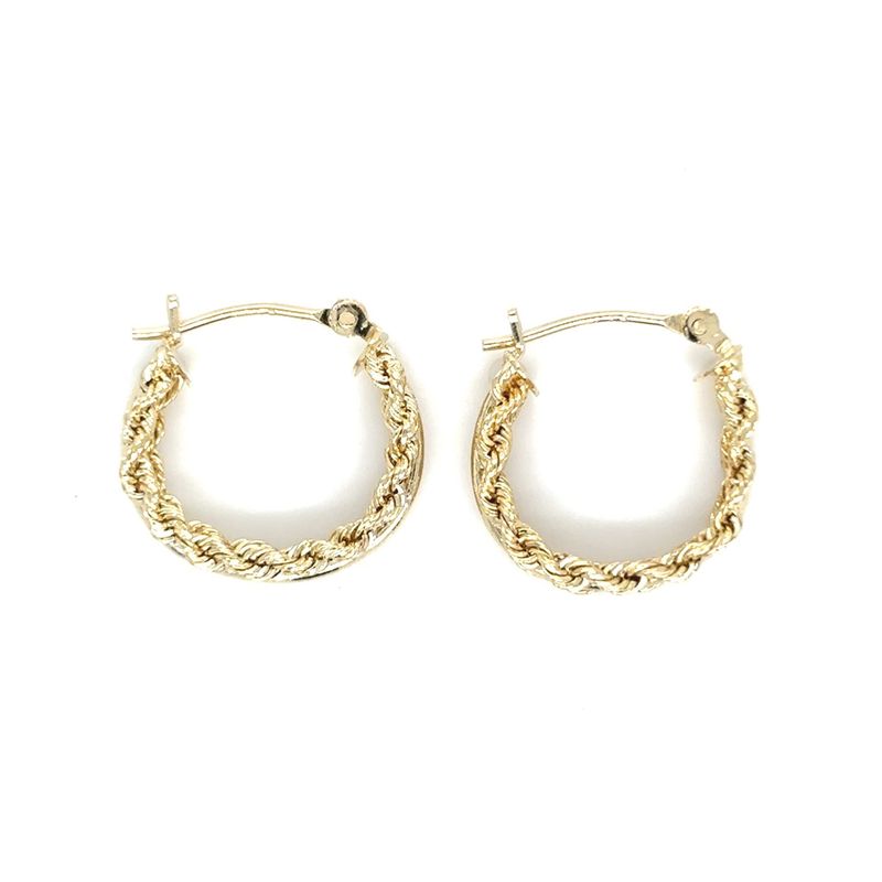 Rope Hoops in 14k Yellow Gold