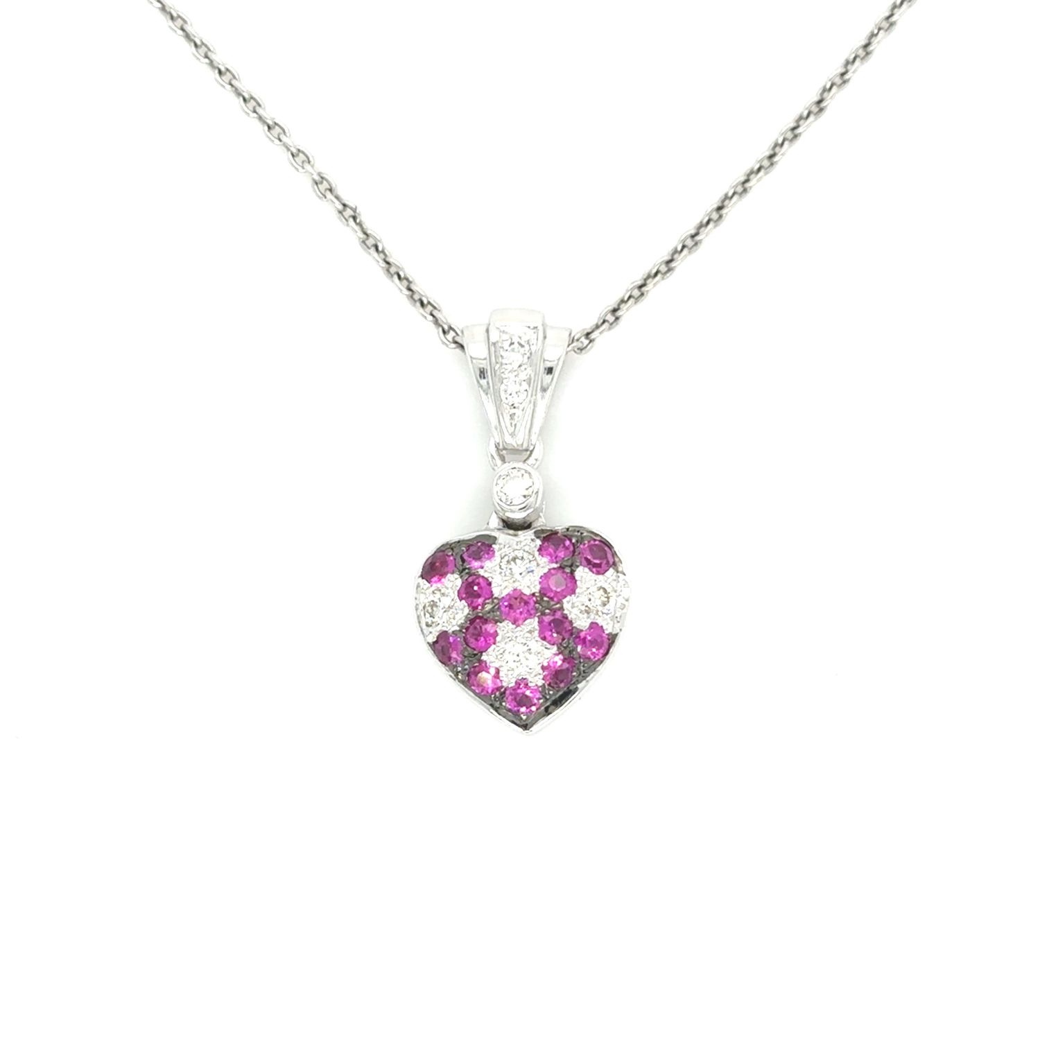 Ruby & Diamond Le Vian Necklace in 14k White Gold