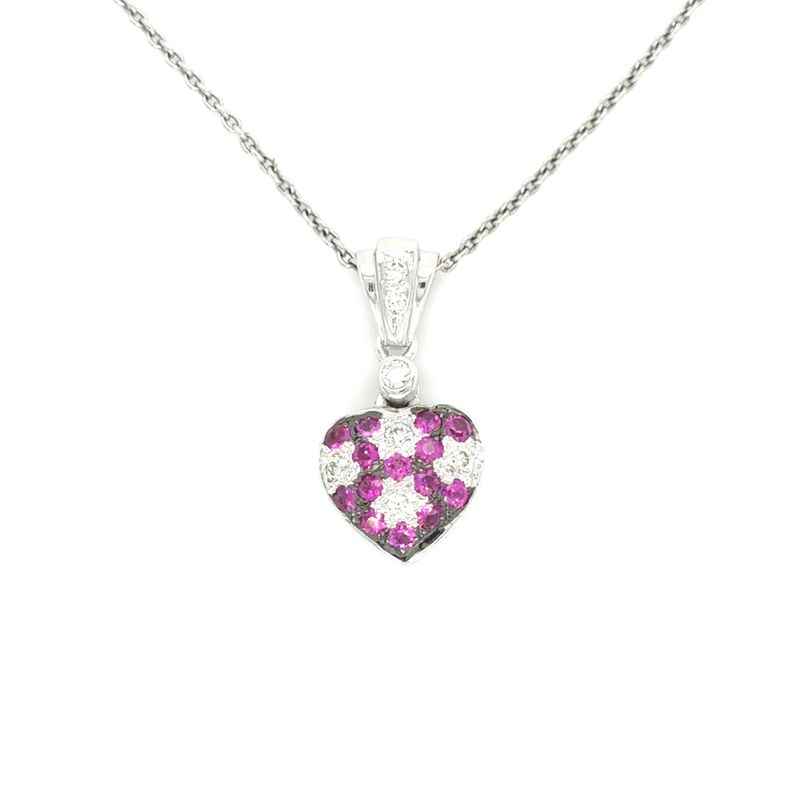 Ruby & Diamond Le Vian Necklace in 14k White Gold