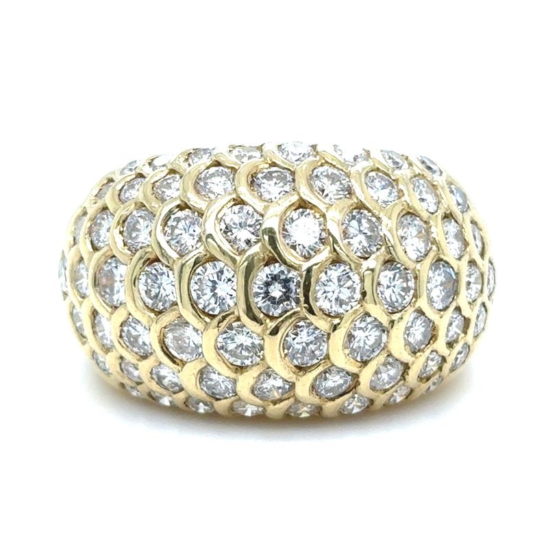 Diamond Dome Pave Ring in 18k Yellow Gold — 2.95CTW