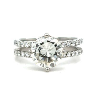 Diamond Double Row Ring in Platinum — 2.43CTW Diamond Double Row Ring in Platinum — 2.43CTW