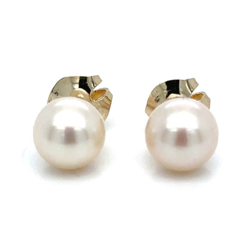 Akoya Pearl Studs in 14k Yellow Gold