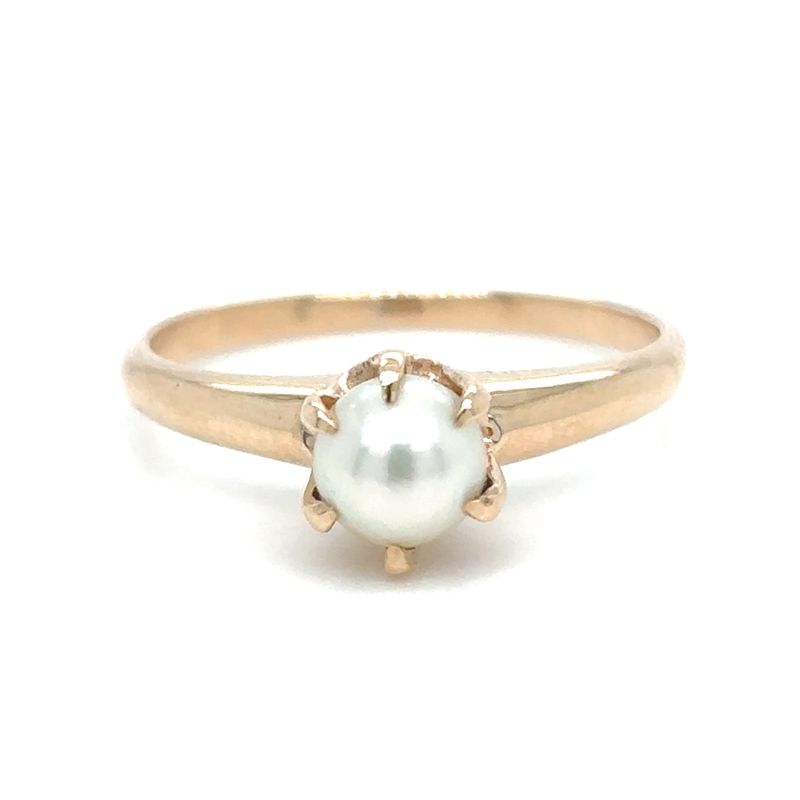 Akoya Pearl Ring in 9k Yellow Gold