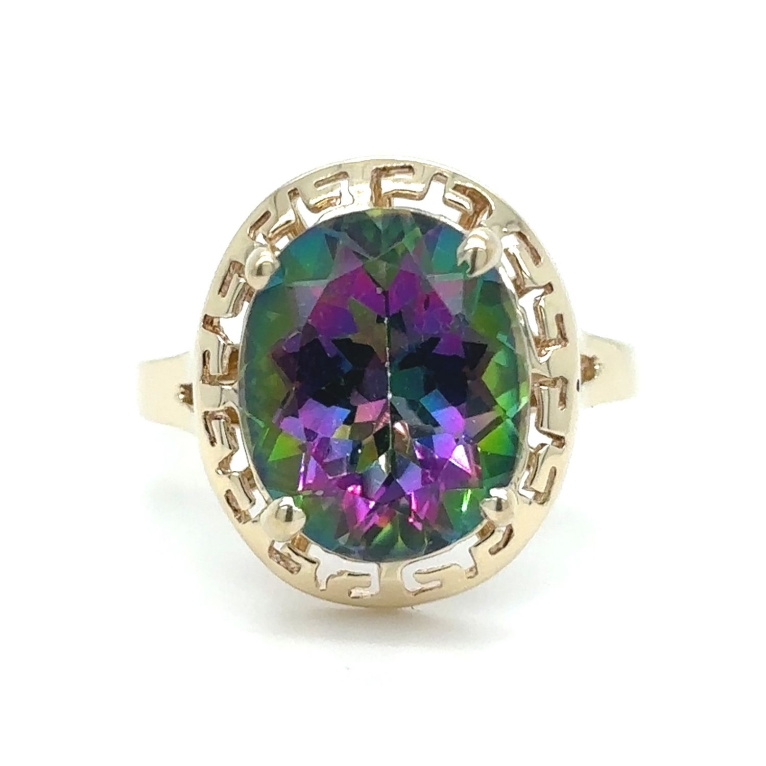 Mystic Topaz Ring in 14k Yellow Gold