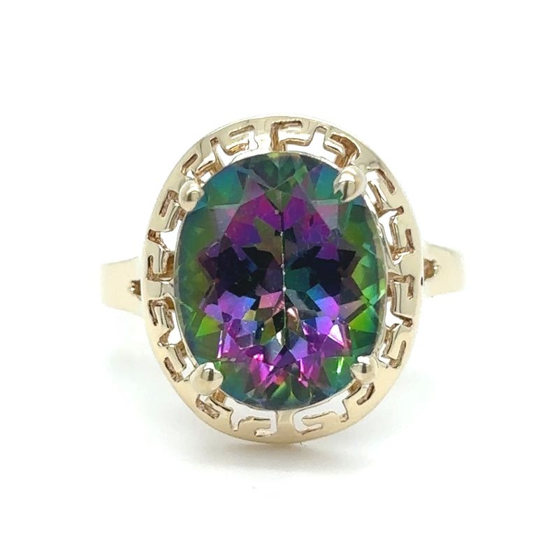 Mystic Topaz Ring in 14k Yellow Gold