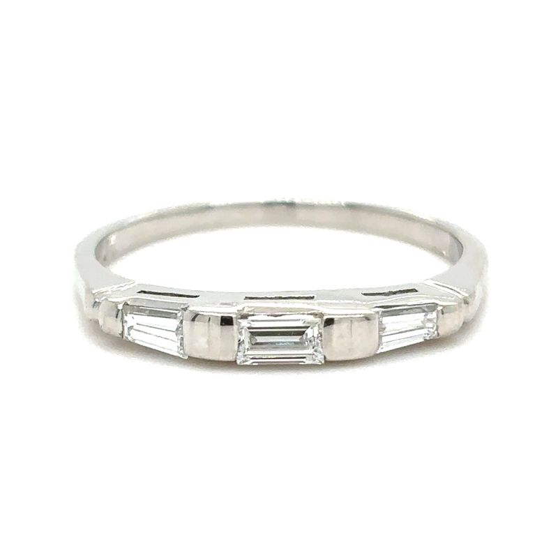Diamond Baguette Band in 14k White Gold — 0.24CTW