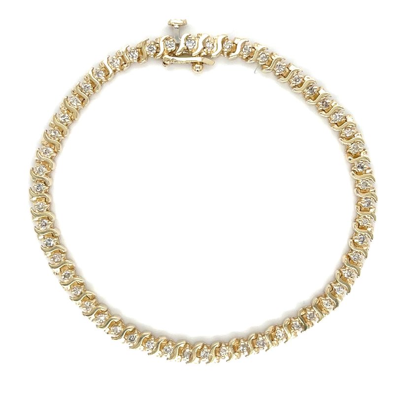 Diamond Tennis Bracelet in 14k Yellow Gold — 1.38CTW