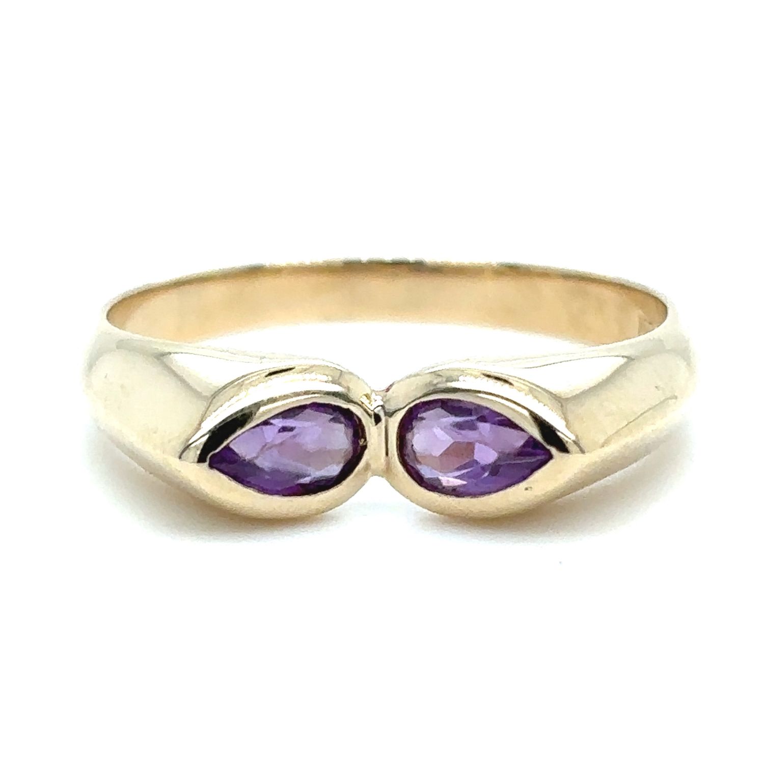 Amethyst Double Pear Ring in 14k Yellow Gold Amethyst Double Pear Ring in 14k Yellow Gold