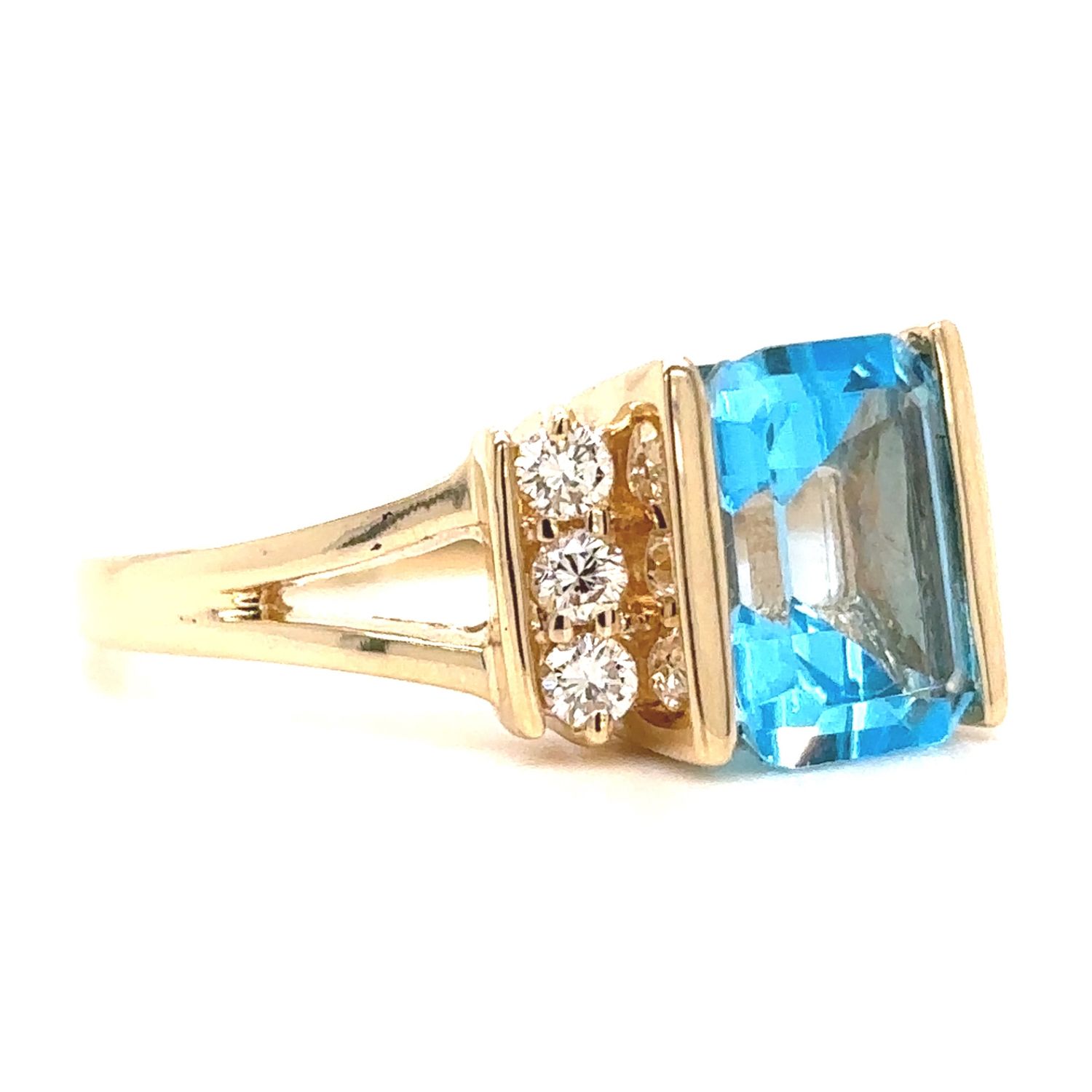Topaz & Diamond Ring in 14k Yellow Gold Topaz & Diamond Ring in 14k Yellow Gold