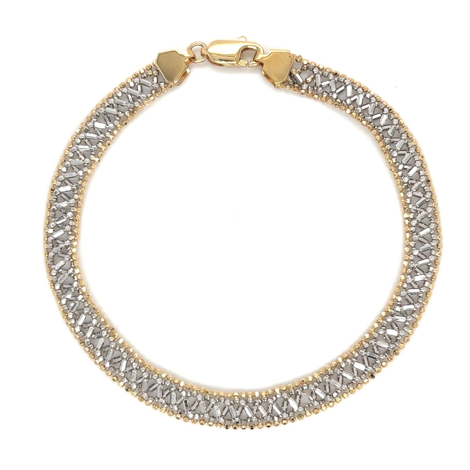 Intertwined Bracelet in 14k Yellow & White Gold