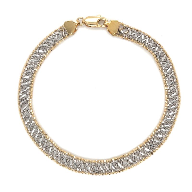 Intertwined Bracelet in 14k Yellow & White Gold
