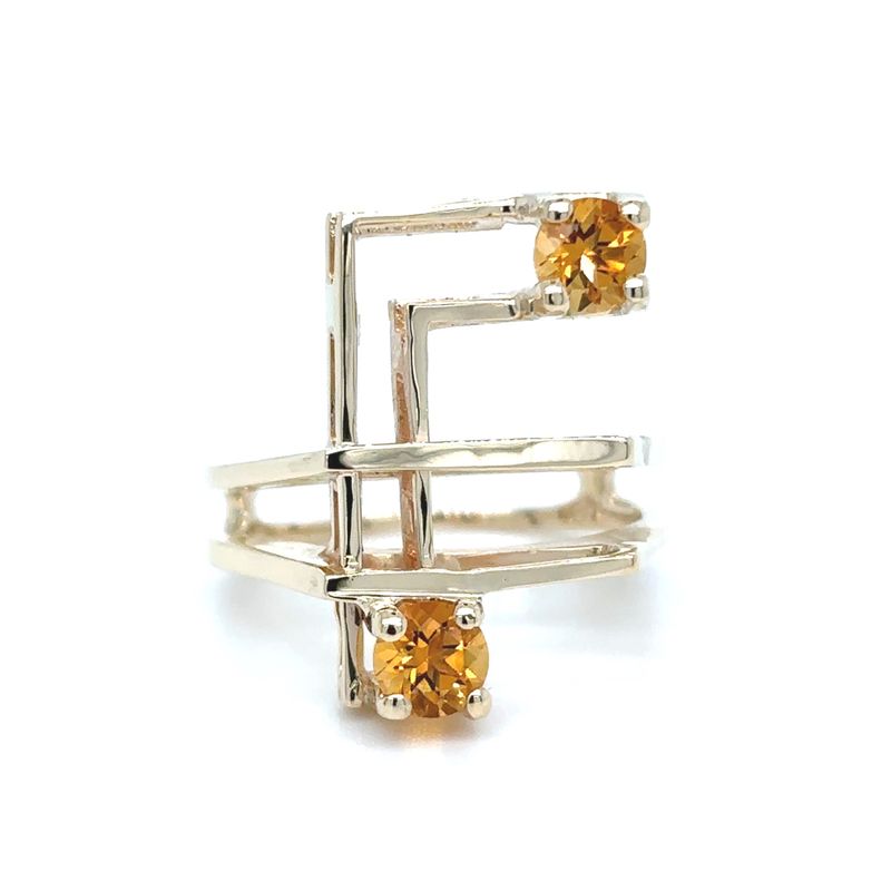 Citrine Modernist Ring in 14K Yellow Gold