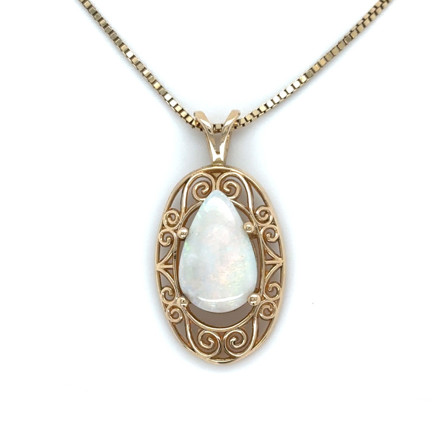 Opal Necklace in 14K Yellow Gold Opal Necklace in 14K Yellow Gold