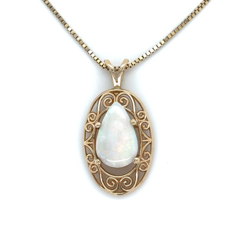 Opal Necklace in 14K Yellow Gold