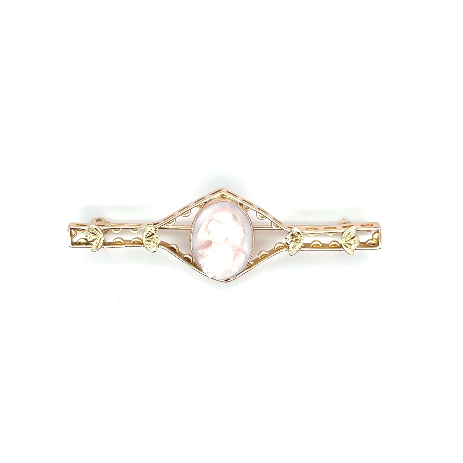 Cameo Classical Lady Shell Brooch in 14k Yellow Gold Cameo Classical Lady Shell Brooch in 14k Yellow Gold