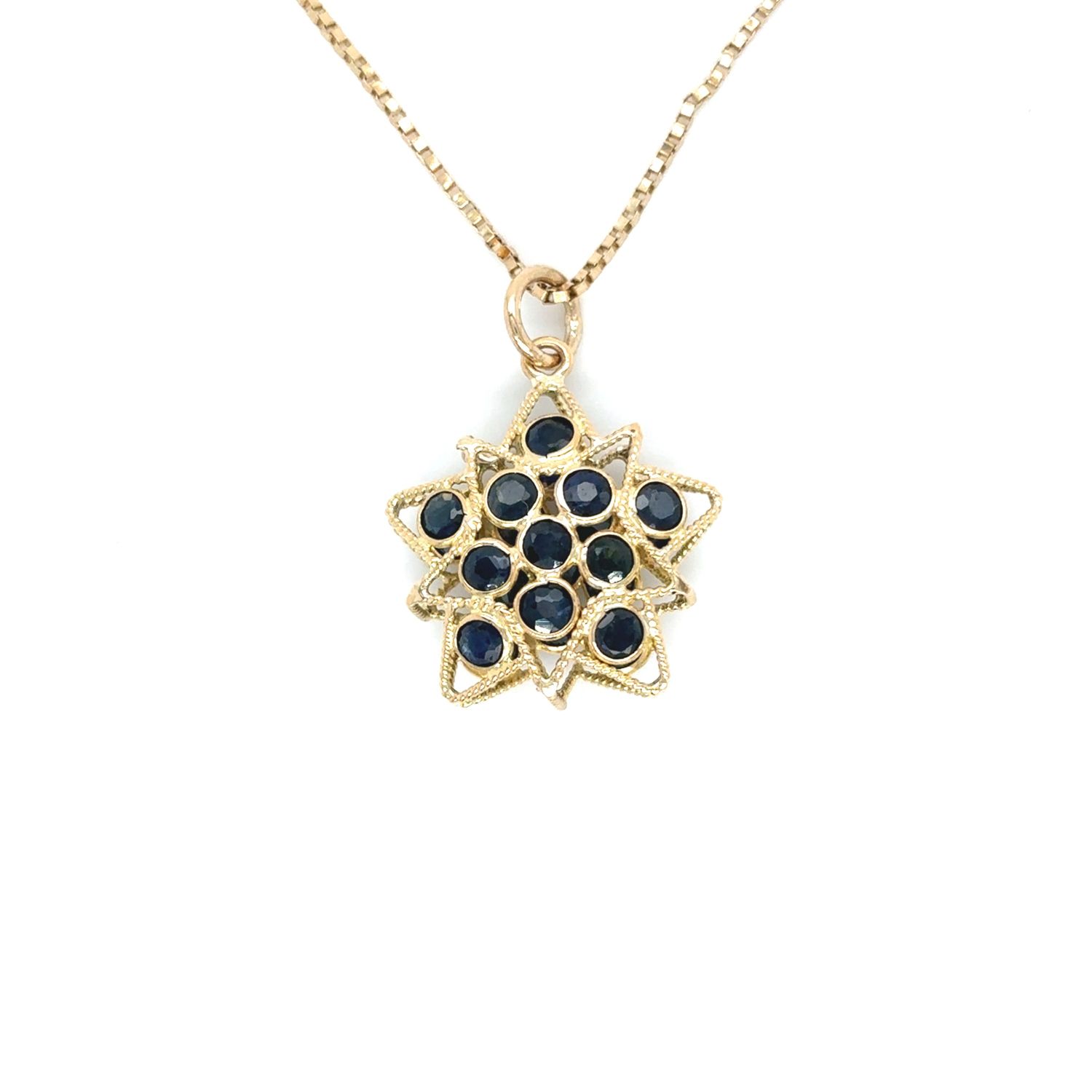 Sapphire Star Necklace in 14k Yellow Gold Sapphire Star Necklace in 14k Yellow Gold