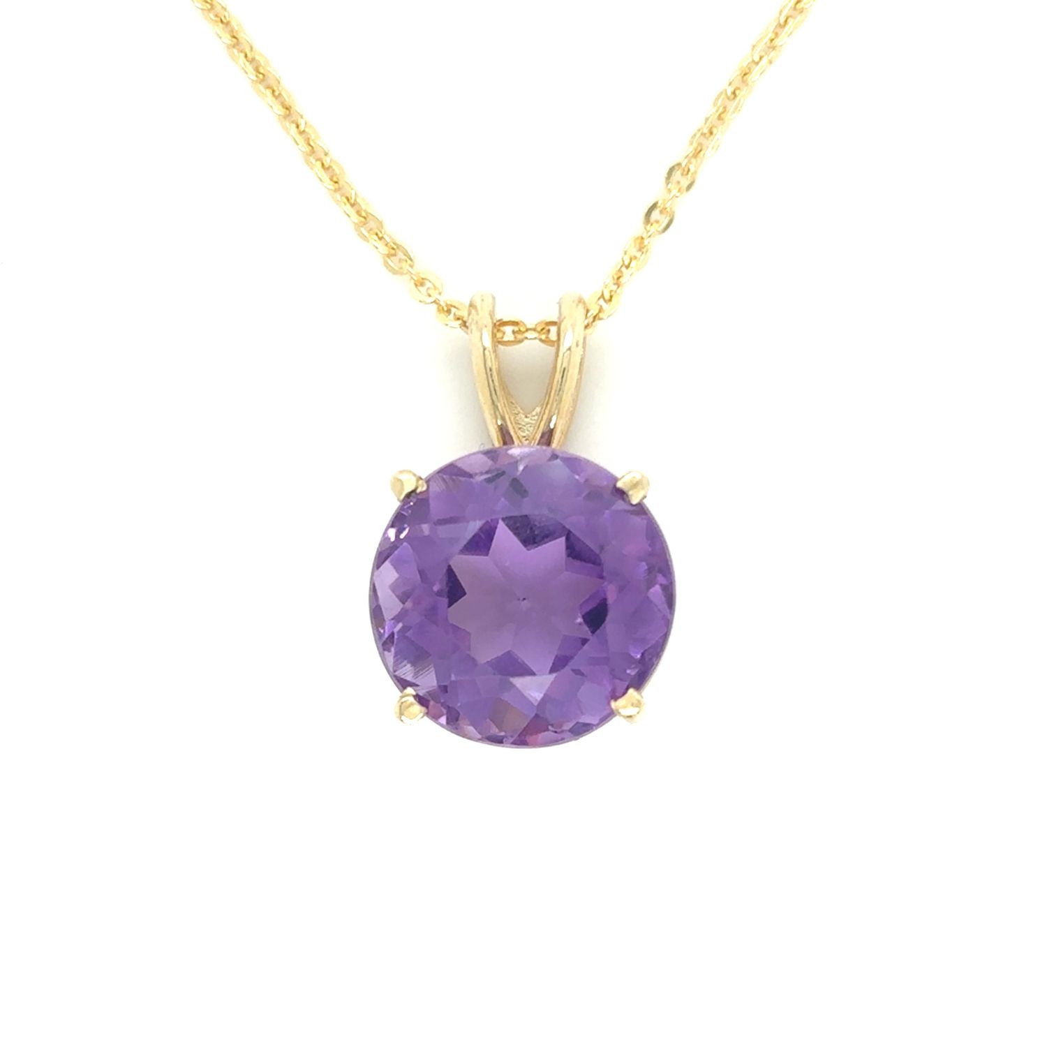Amethyst Necklace in 14k Yellow Gold