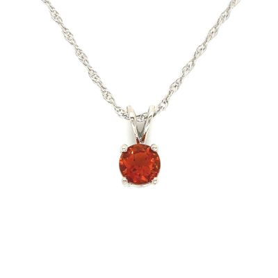 Citrine Necklace in 14k White Gold