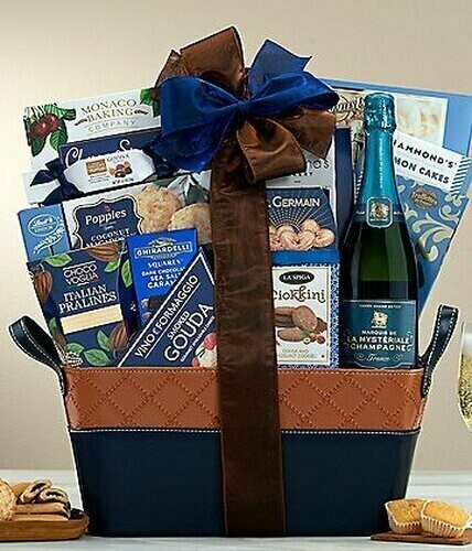 MARQUIS DE LA MYSTERIALE CHAMPAGNE: GOURMET GIFT BASKET