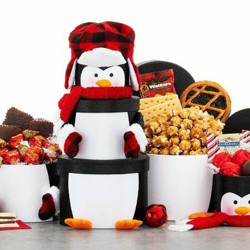 PENGUIN FUN: CHRISTMAS HOLIDAY GIFT TOWER